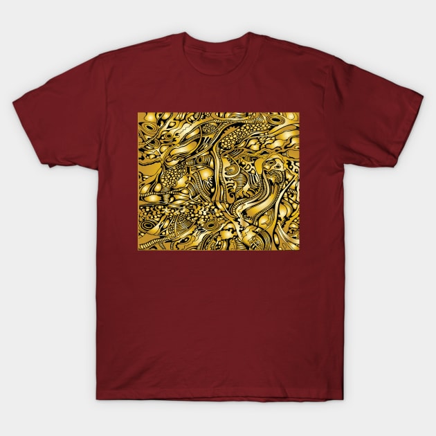 Gold and black T-Shirt by BraveCoward